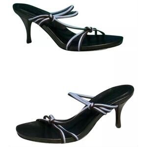 Donald Pliner Mesh Elastic Leather Shoe Black White Strappy NWT $225 New